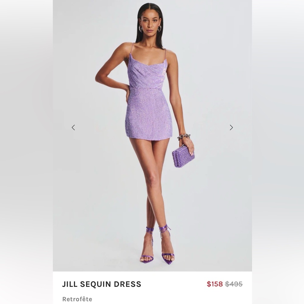 Retrofete Jill Sequin Dress in Iridescent Lavender
